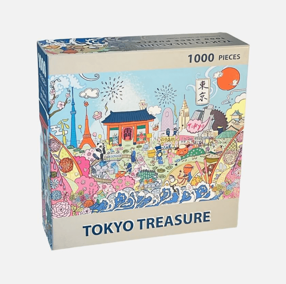 Illustrated box art for the Tokyo Treasure 1000-piece jigsaw puzzle
